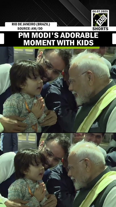 PM Modi's adorable moment with kids goes viral during his welcome at Rio de Jenairo | Brazil