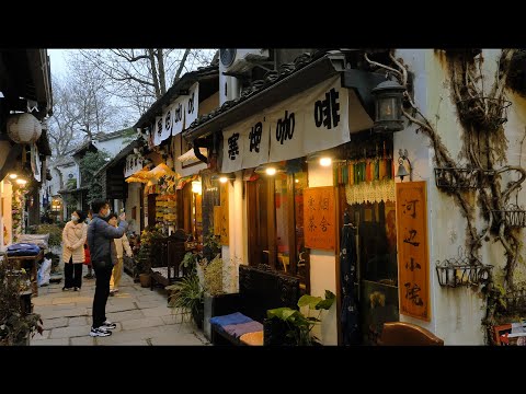「4K」Walking in Hangzhou ancient street | Visit Xiaohe street,｜China travel｜walk in hangzhou