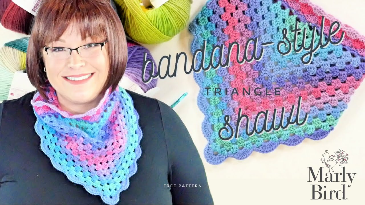 Beginner Crochet Tutorial Bandana Style Triangle Crochet Shawl with