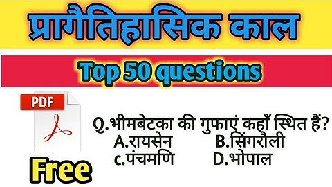 ANCIENT HISTORY|Prehistoric Period (Important Questions)|PALEOLITHIC-MCQ