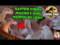O que houve com o Velociraptor macho do Jurassic Park?
