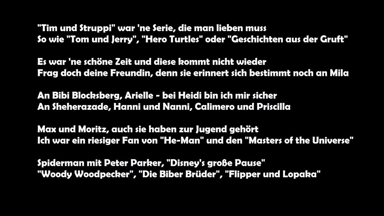 Auf Die Guten Alten Zeiten Dame Songtext www.youtube.com