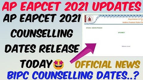 AP EAMCET 2021 Counselling Dates Release Today//BIPC Counselling Dates.?//AP EAPCET 2021 Counselling
