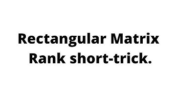 Rank of Rectangular Matrix