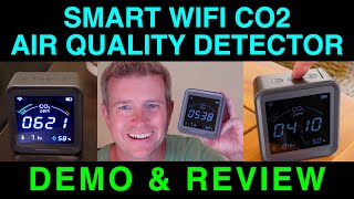 Smart WiFi CO2 Air Quality Monitor Portable Rechargeable by Aiment Demo and Review