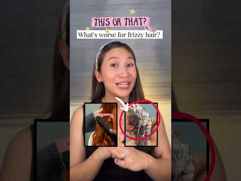 What is worse for FRIZZY HAIR? This or That? #haircare #frizzyhair #hairtips