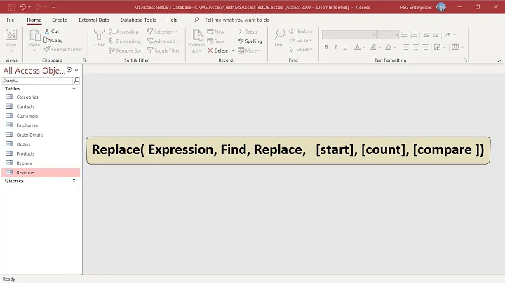 Finding and Replacing specific text in MS Access - Office 365