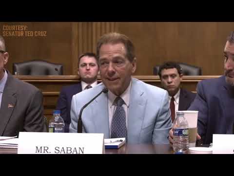Nick Saban speaks on current issues during future of college athletics roundtable in Washington, DC