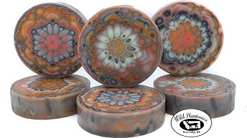 Pull through soap swirl technique kaleidoscope cold process natural plant Color Wild Plantanica