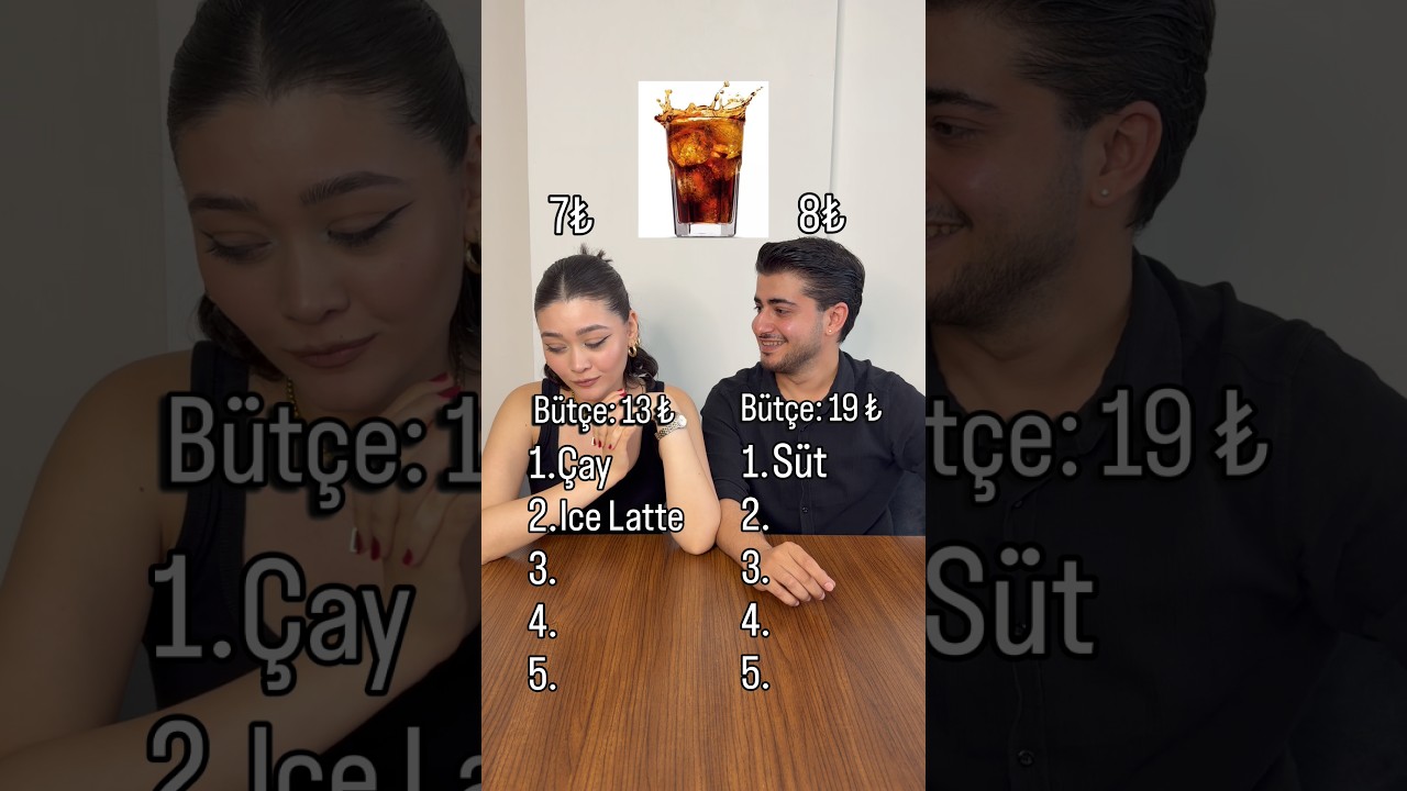 İçecek Açık Arttırma! Kimin içecek listesi daha iyi oldu? #challenge # #viral #couple #draft