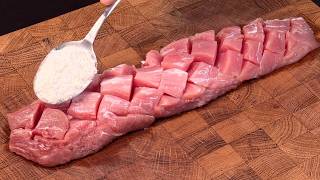 ¡Nadie conoce este secreto! ¡La carne se deshace en la boca! ¡Gran idea con solomillo de cerdo!