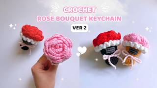 How to crochet flower bouquet step by step 🌹 Crochet gift | Cute and Easy |  Mova DIY