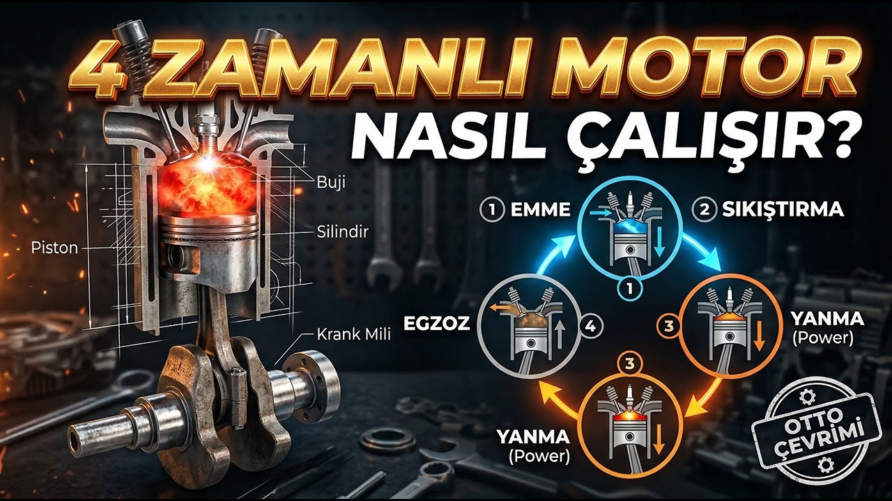 4 Zamanlı Motor Nasıl Çalışır? | Otto Çevrimi Adım Adım BÖLÜM 1