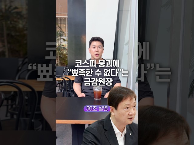 코스피 붕괴에 “뾰족한 수 없다”는 금감원장, 50초 안에 설명하기