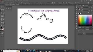 How to type on path using path tool in Adobe Illustrator | Easy Tutorial