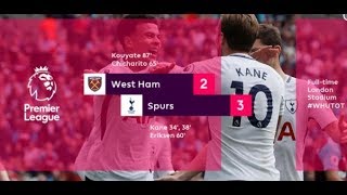 WEST HAM 2-3 TOTTENHAM EPL 2017 GOALS AND HIGHLIGHTS RAP