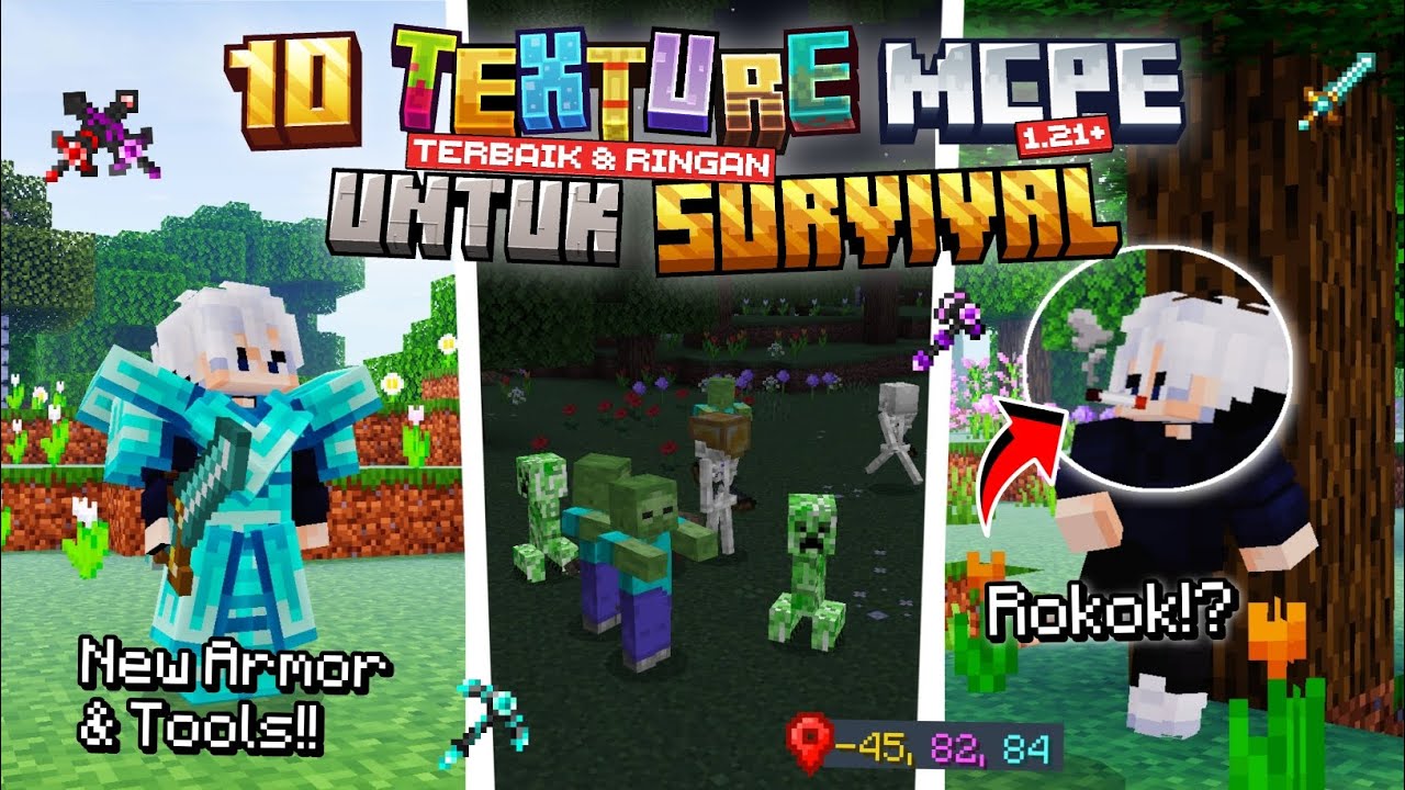 10 Texture Pack MCPE 1.21+ Terbaik & Ringan Untuk Survival - YouTube