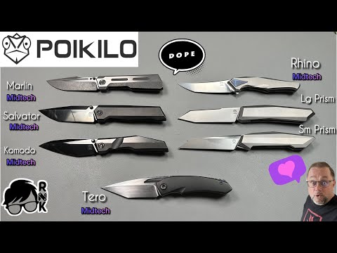 Review/impressions of 7 Poikilo Knives… 5 Midtechs & 2 unique designs… manufacturing excellence!