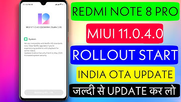 REDMI NOTE 8 PRO ANDROID 10 | MIUI 11.0.4.0 ROLLOUT | REDMI NOTE 8 PRO ANDROID 10 UPDATE IN INDIA