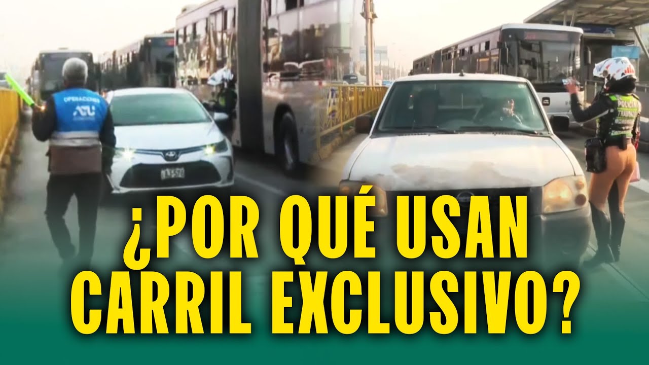 ¡Operativo en vivo! Van multando 17 carros multados por usar carril del Metropolitano