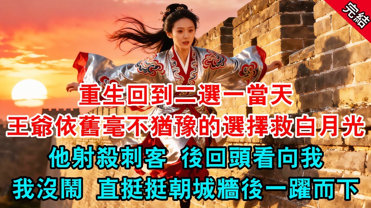 重生回到二選一當天 王爺依舊毫不猶豫的選擇救白月光 他射殺刺客 後回頭看向我 我沒鬧 直挺挺朝城牆後一躍而下...#原創 #古言 #小說