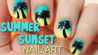 Summer Sunset Nail Art | TotallyCoolNails