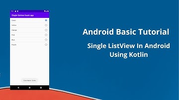Single Item Selected ListView In Android Using Kotlin Language