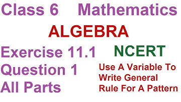 Q 1  | Ex 11.1 | Class 6 | ALGEBRA | Chapter 11 | NCERT | Maths