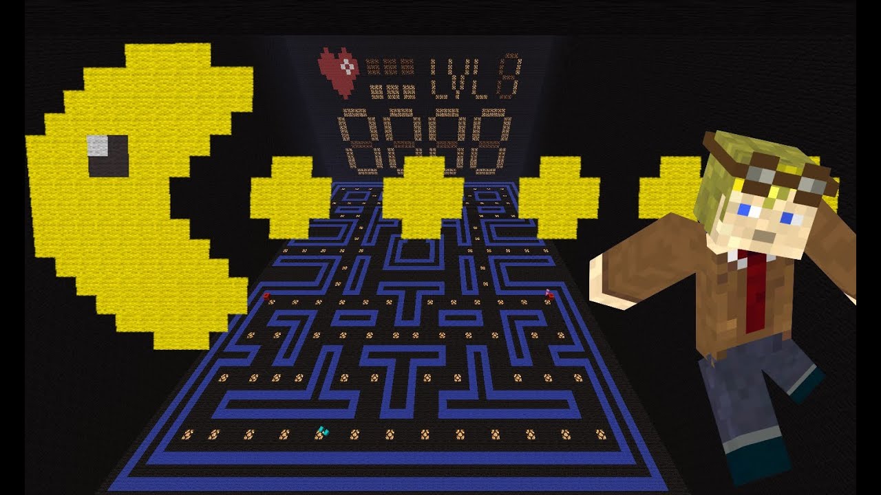 Pacman in Minecraft Map Launch Gameplay Video + Map 