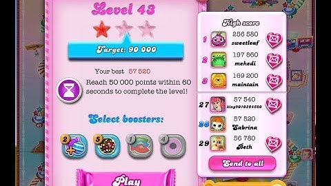 CANDY CRUSH SAGA LEVEL 43 NO BOOSTERS