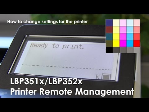 i-SENSYS LBP351x LBP352x Remote Management Mode