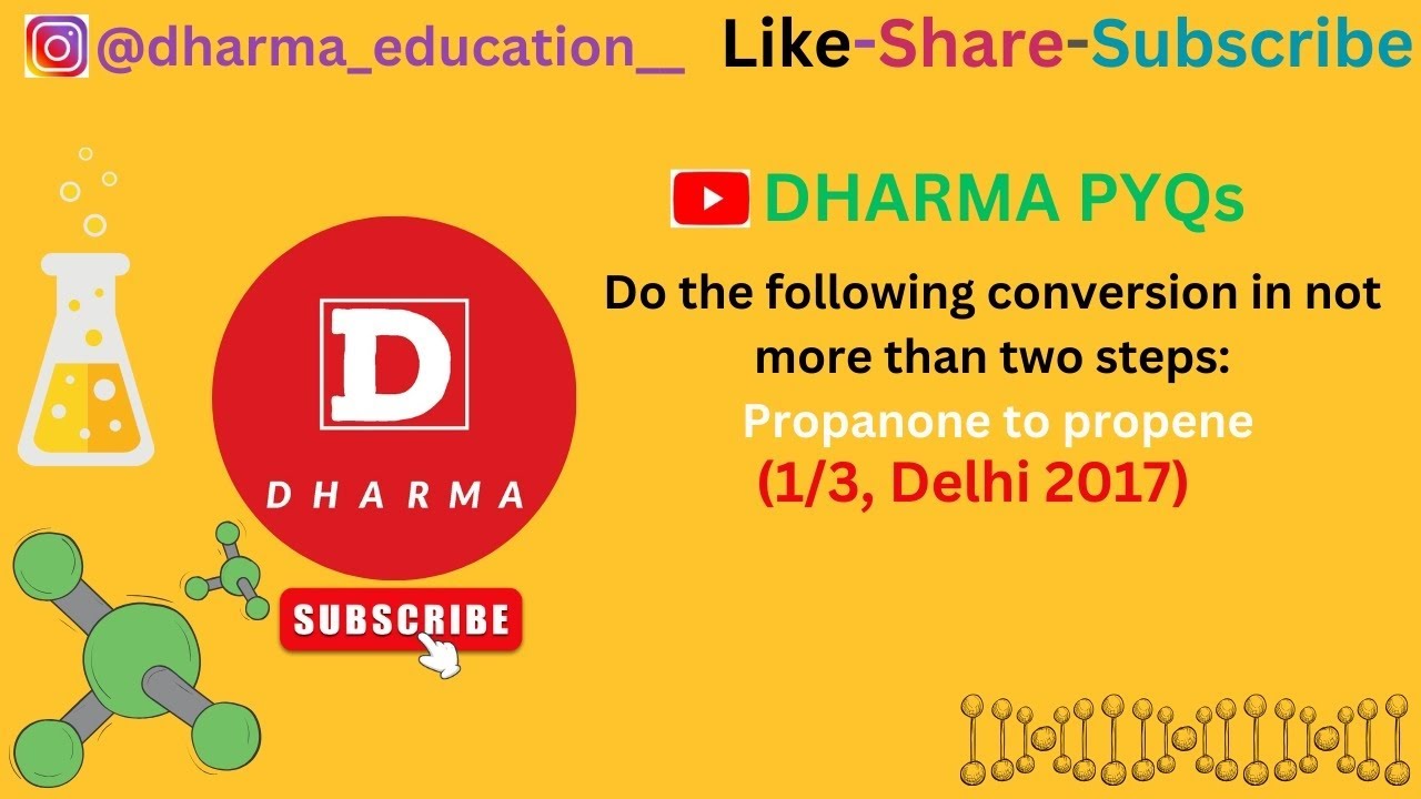 Do the following conversion in not more than two steps: Propanone to propene (1/3, Delhi 2017)