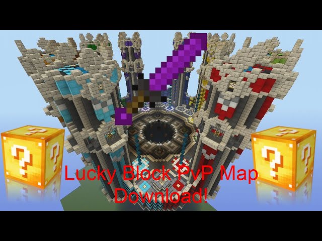 Minecraft Bedrock - Lucky Block PvP Map Download!!!! 