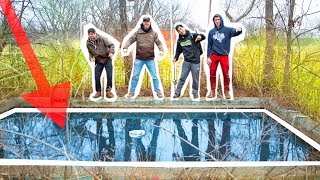 FISHING 100 Year Old ABANDONED Swimming POOL!