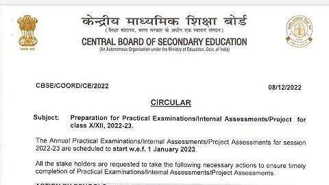 Practical Examination // Internal Assessment // Project for X and XII 2022-23 for CBSE board Exam