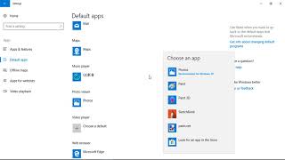 تغيير البرامج الافتراضية في الويندوز لمشغل الصوت والفيديو والصور والانترنت windows 10