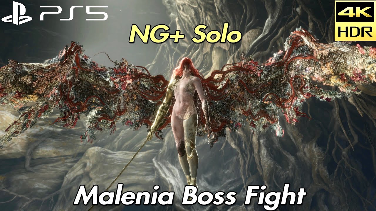 ELDEN RING (PS5) | Malenia Boss Fight (NG+ Solo) | 4K HDR 60FPS