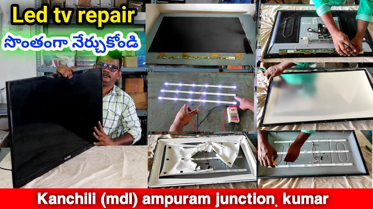 Led tv back light repair in telugu//how to repair led tv