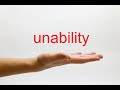 How to pronounce unability  american english
