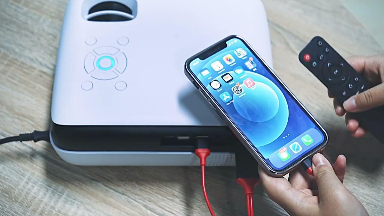 Happrun H1 Full HD Projector Connecting to iPhone or Ipad happrun