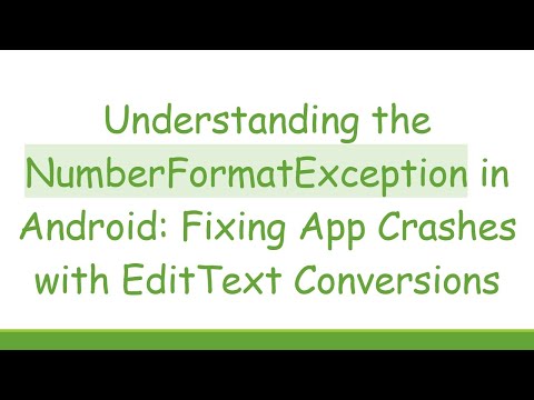 Understanding the NumberFormatException