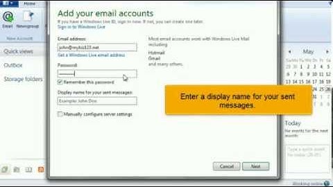 Configuring a POP email account in Windows Live Mail