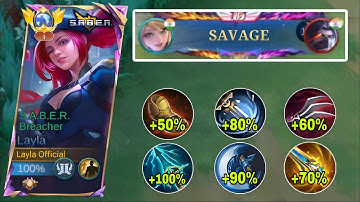 SAVAGE!! LAYLA NEW BROKEN BUILD IS FINALLY HERE!! 🔥 (recommended build and emblem) - MLBB