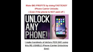 CARRIER UNLOCK ANY iPHONE ( EVEN IF NOT PAID OFF )