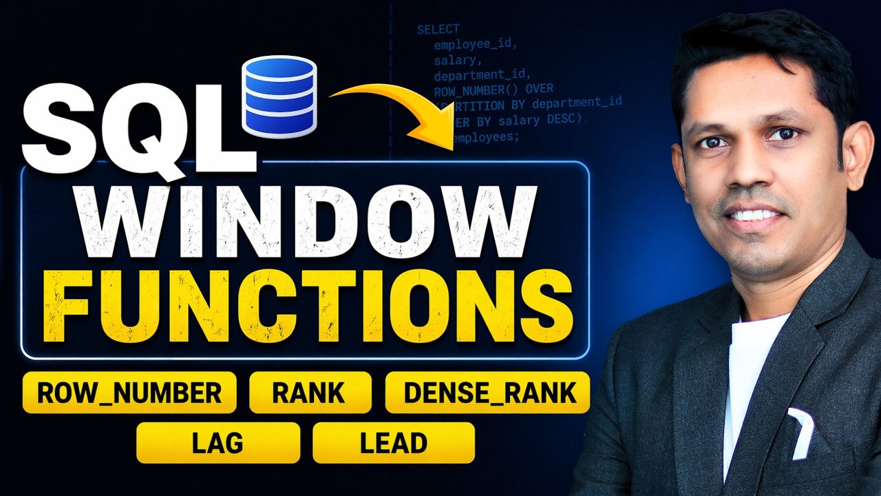 Window Functions in SQL Full Tutorial 🔥 | ROW_NUMBER, RANK, LAG, LEAD ...
