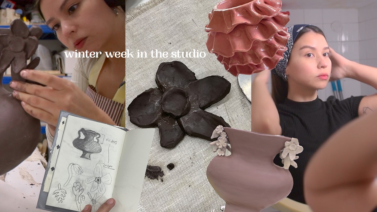 A WEEK IN THE STUDIO: Glazing pieces, making floral holders and sunny days.