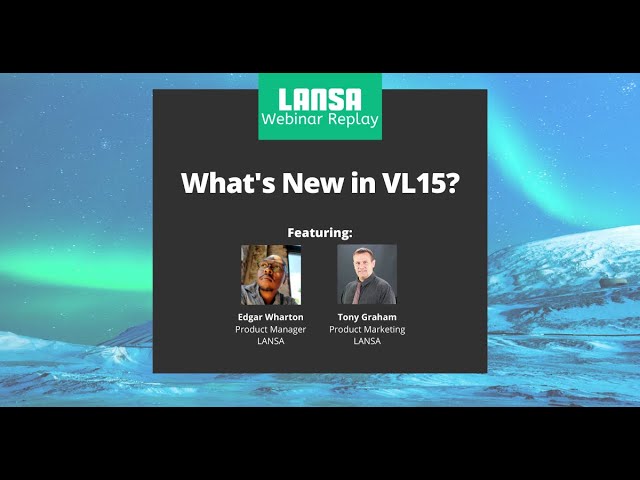 Visual LANSA v15 On Demand Webinar