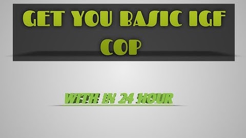 How to apply for basic IGF cop