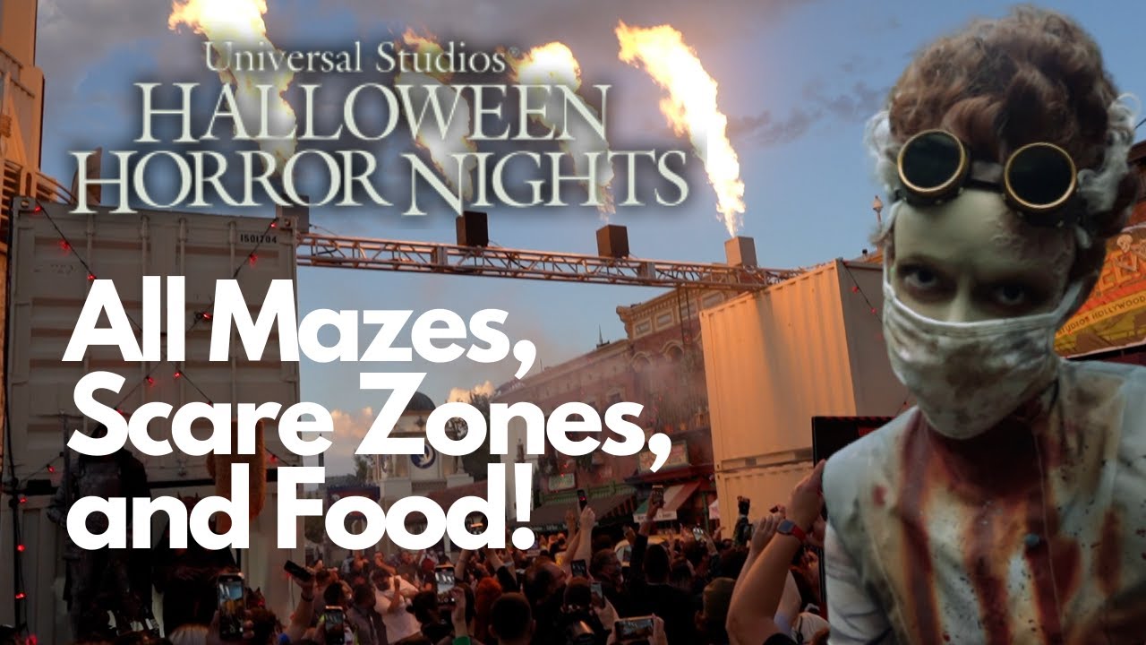 Halloween Horror Nights Opening Night 2021- All Mazes, Opening Scaremony, Scare Zones, and Food!