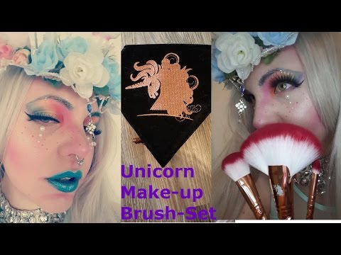 UNICORN Make-up TUTORIAL // Brush-Set // Unicorn Lashes Test //